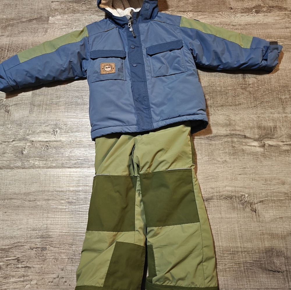Blue and Green Winter Snowsuit